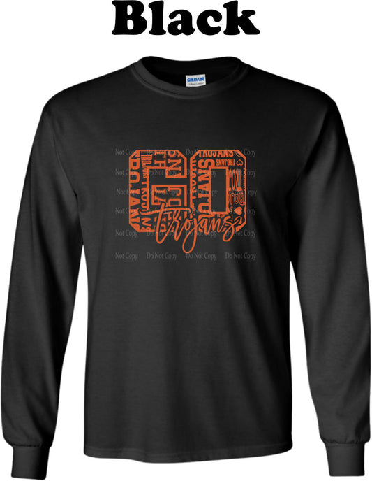 Go Trojans Orange Typography Long Sleeve