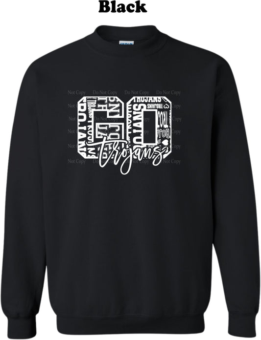 Go Trojans White Typography Crew Sweatshirt