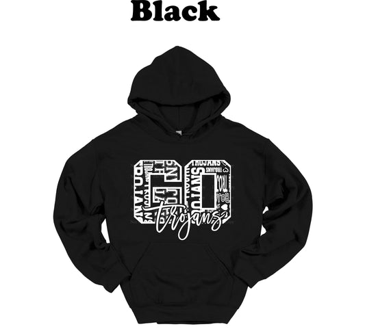 Go Trojans White Typography Hoodie