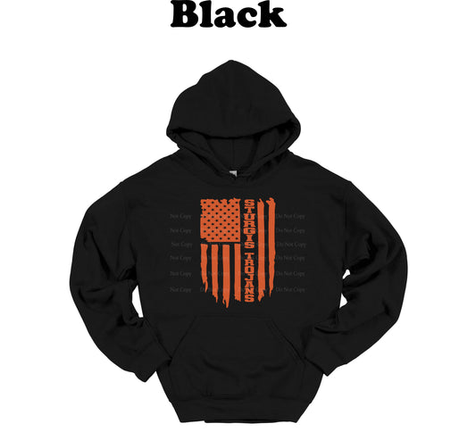 Sturgis Trojans Orange American Flag Hoodie