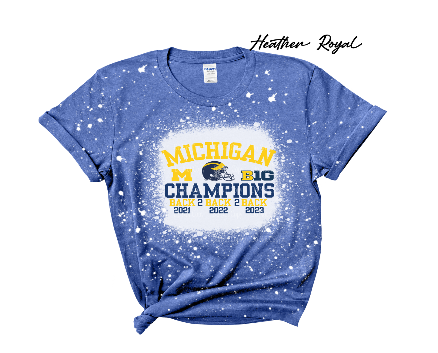 Michigan Wolverines Football 2023 Back to Back champions Bleached T-Shirt