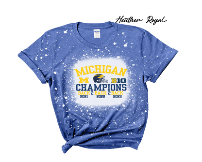 Michigan Wolverines Football 2023 Back to Back champions Bleached T-Shirt