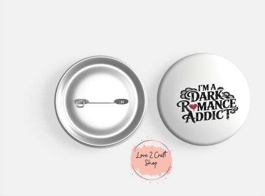 Dark Romance Addict with Red Heart Button