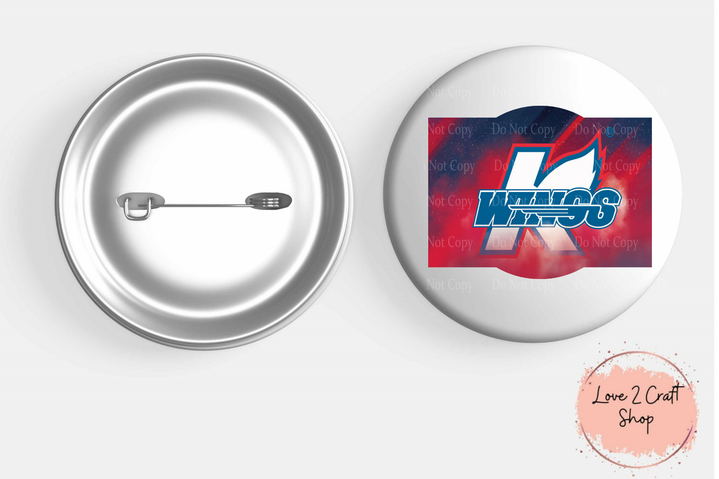 Kalamazoo K-Wings hockey Button