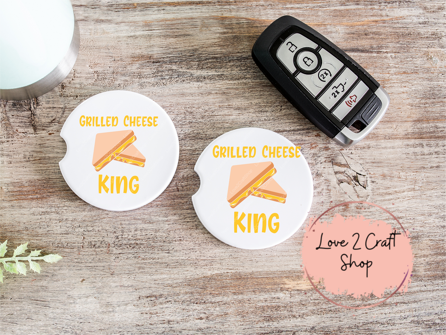 Grilled Cheese King Car Coasters