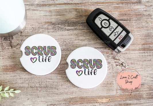 Scrub Life Car Coasters