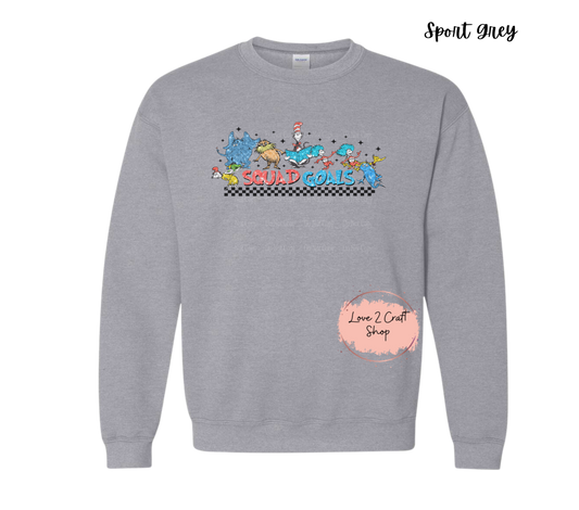 Squad Goals - Faux Glitter - Cat in the Hat Crewneck