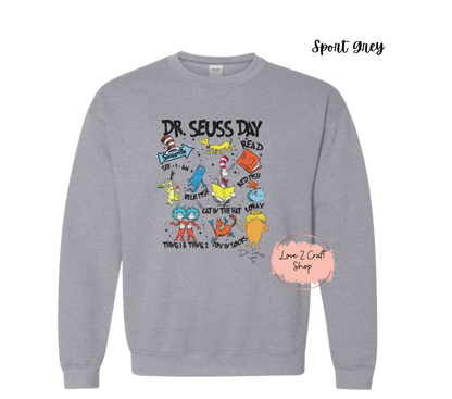 Dr Seuss Day - Cat in the Hat Crewneck