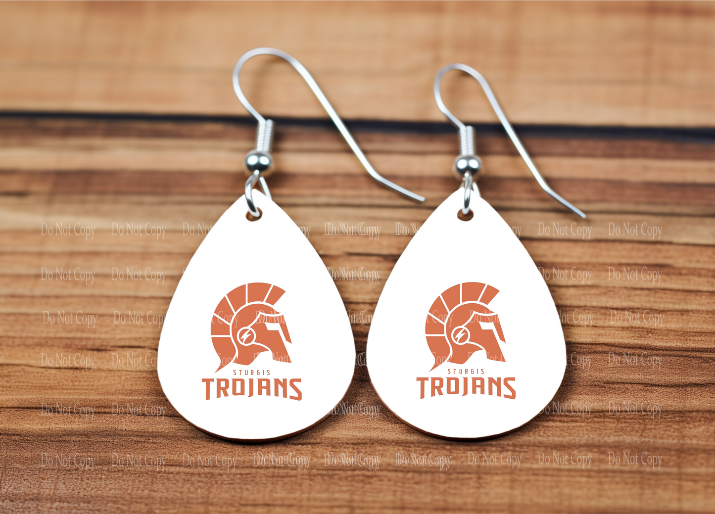 Sturgis Trojans Logo Teardrop earrings