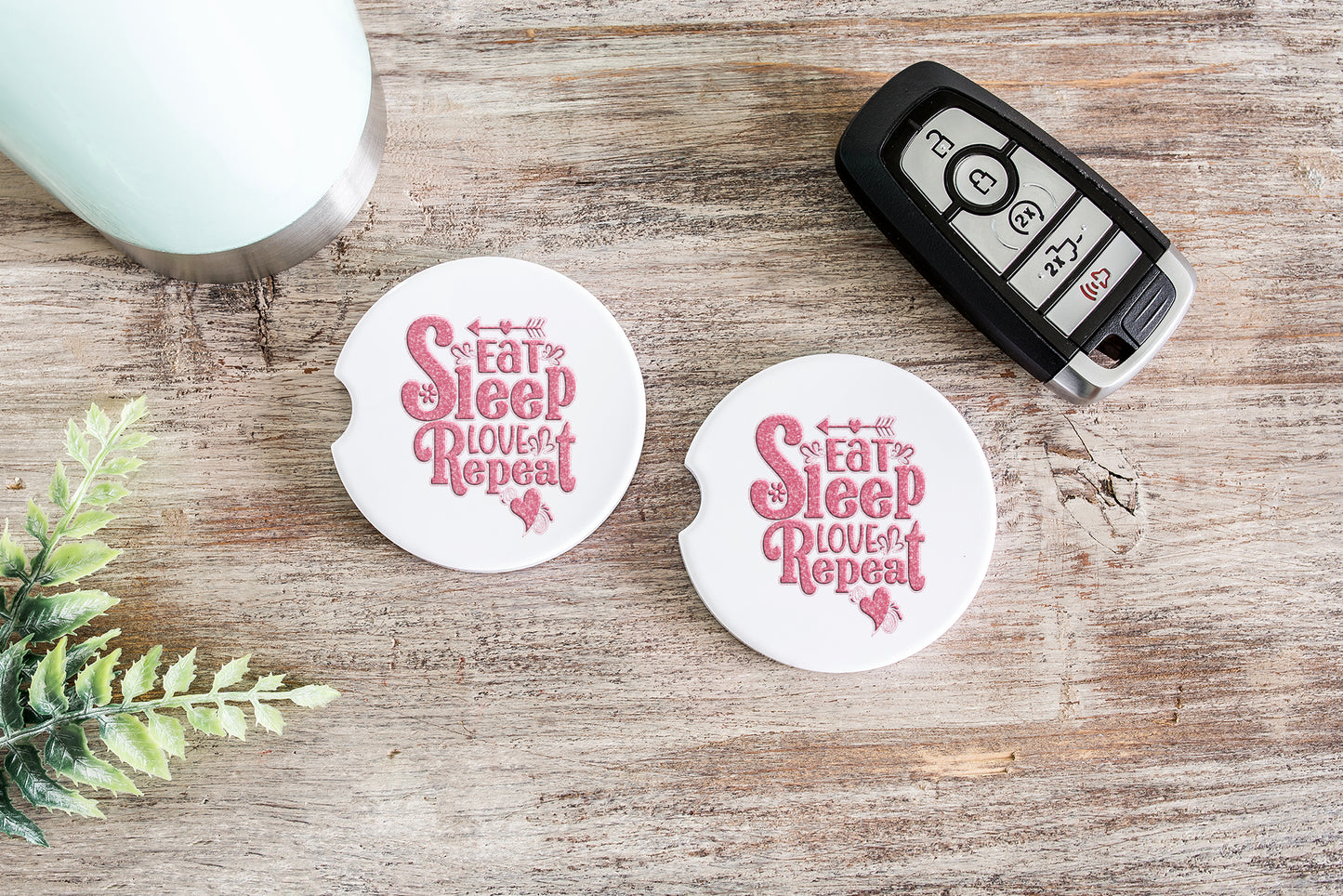 Eat Sleep Love Repeat Car Coasters