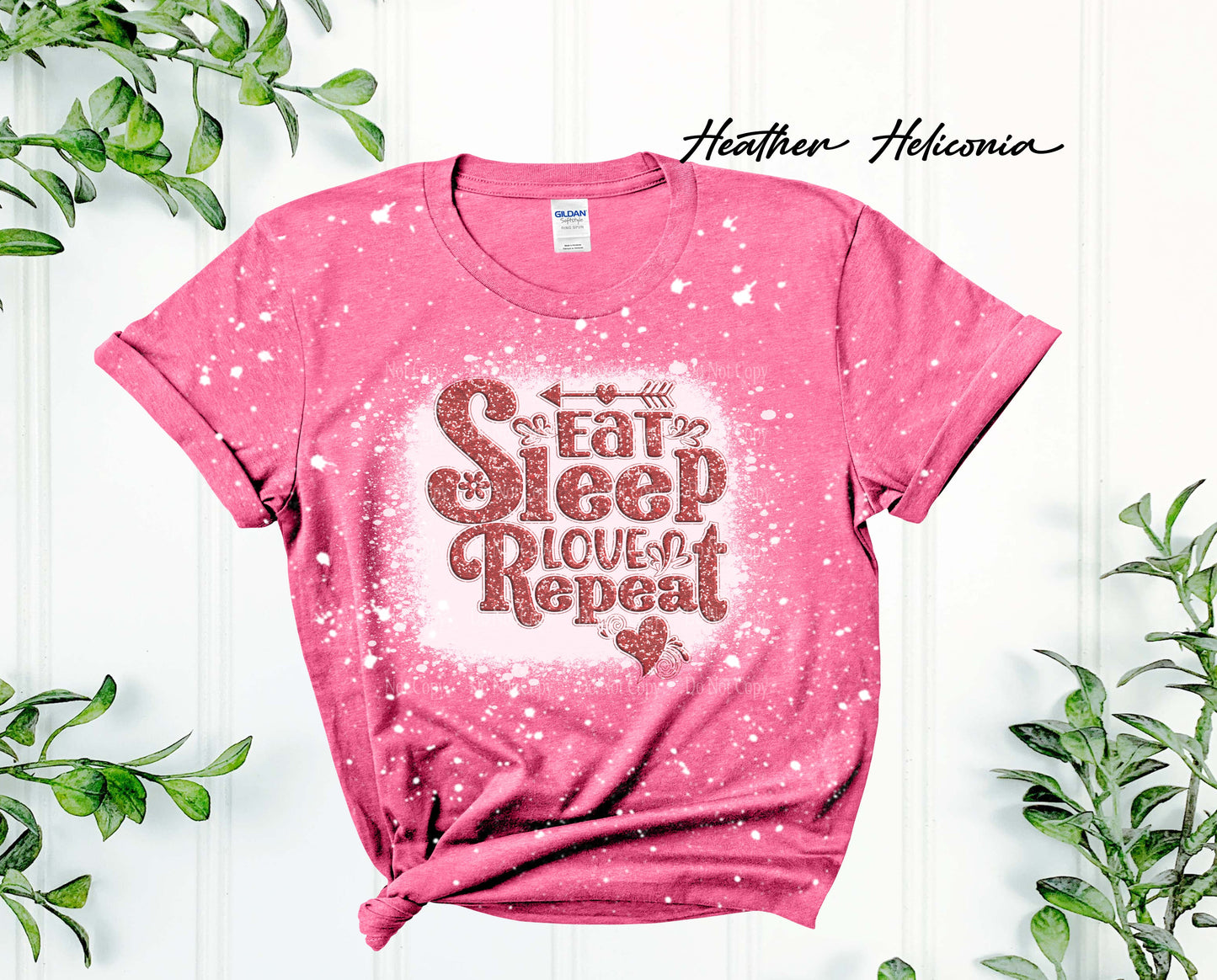 Eat Sleep Love Repeat bleached T-shirt