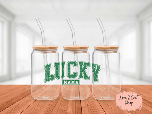 Lucky Mama St. Patrick's Day Glass Tumbler