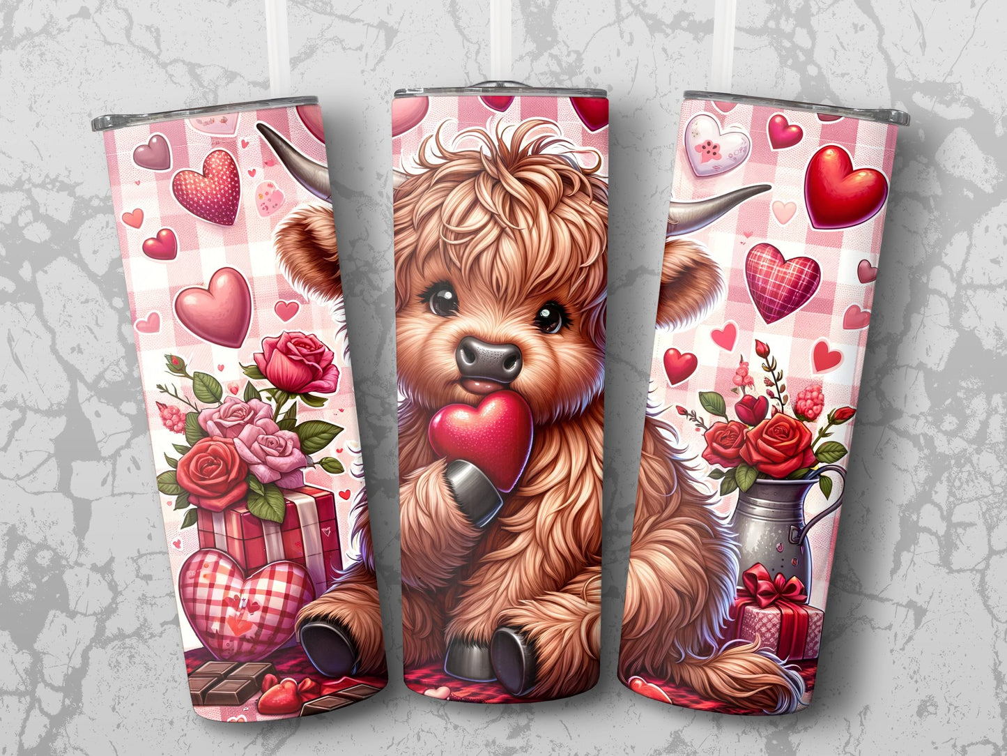 Highland Cow Valentine Tumbler 10