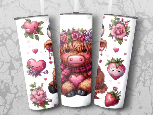 Highland Cow Valentine Tumbler 4