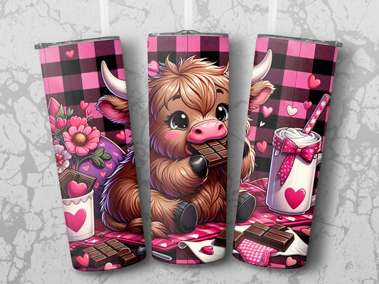 Highland Cow Valentine Tumbler 8