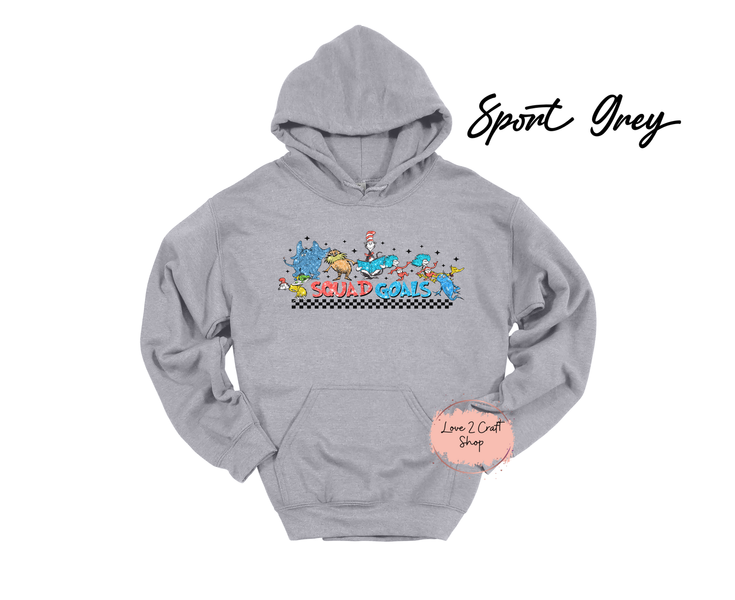 Squad Goals - Faux Glitter   - Cat in the Hat Hoodie