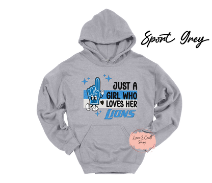 Just a girl who loves her Lions - Hand Hoodie