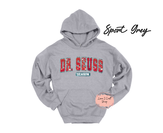 Dr Seuss Season - Faux Glitter Cat in the Hat Hoodie