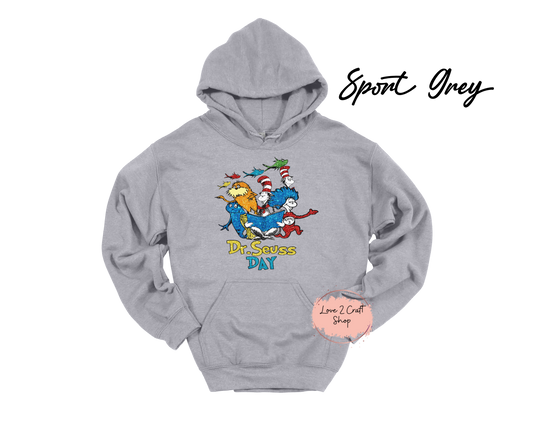 Dr Seuss Day - Faux Glitter   - Cat in the Hat Hoodie