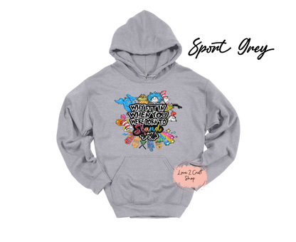 Why fit in when you were born to stand out - Faux Glitter   - Cat in the Hat Hoodie