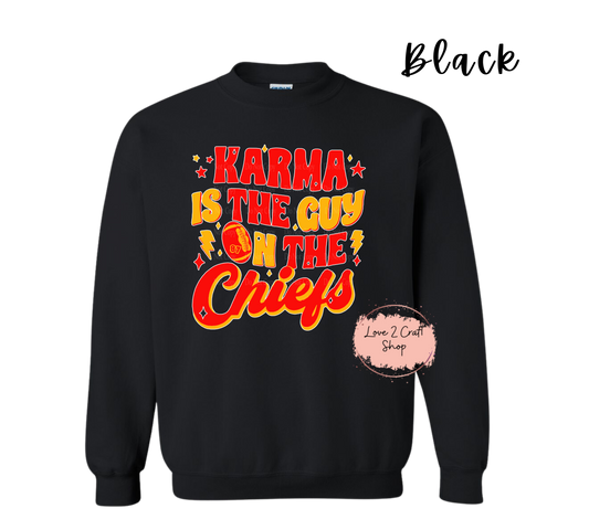 Karma is the Guy on the Chiefs Crewneck