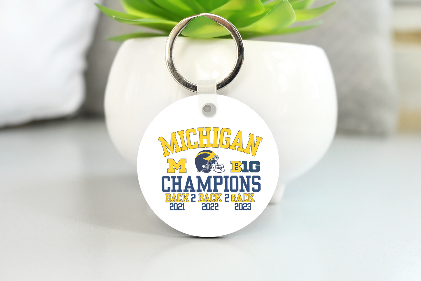 Michigan Wolverines Football 2023 Back to Back champions Keychain