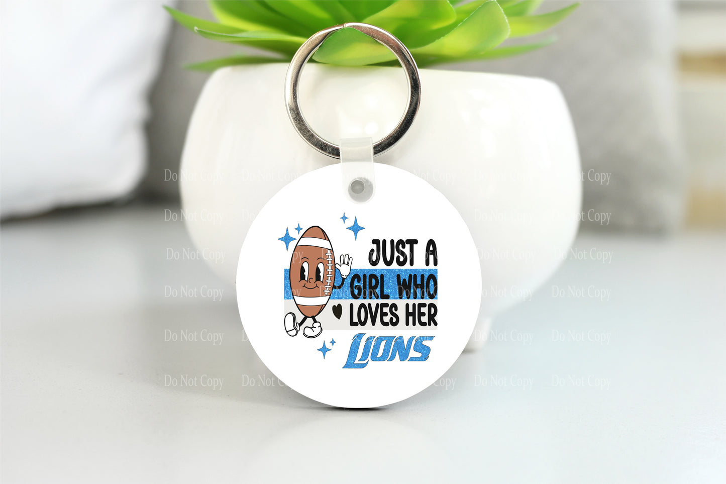 Just a girl who loves her Lions - Football Key Chain