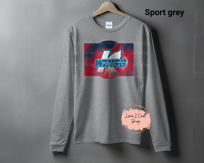 K-Wings Hockey Logo Long Sleeve