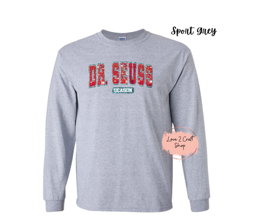 Dr Seuss Season - Faux Glitter Cat in the Hat Long Sleeve