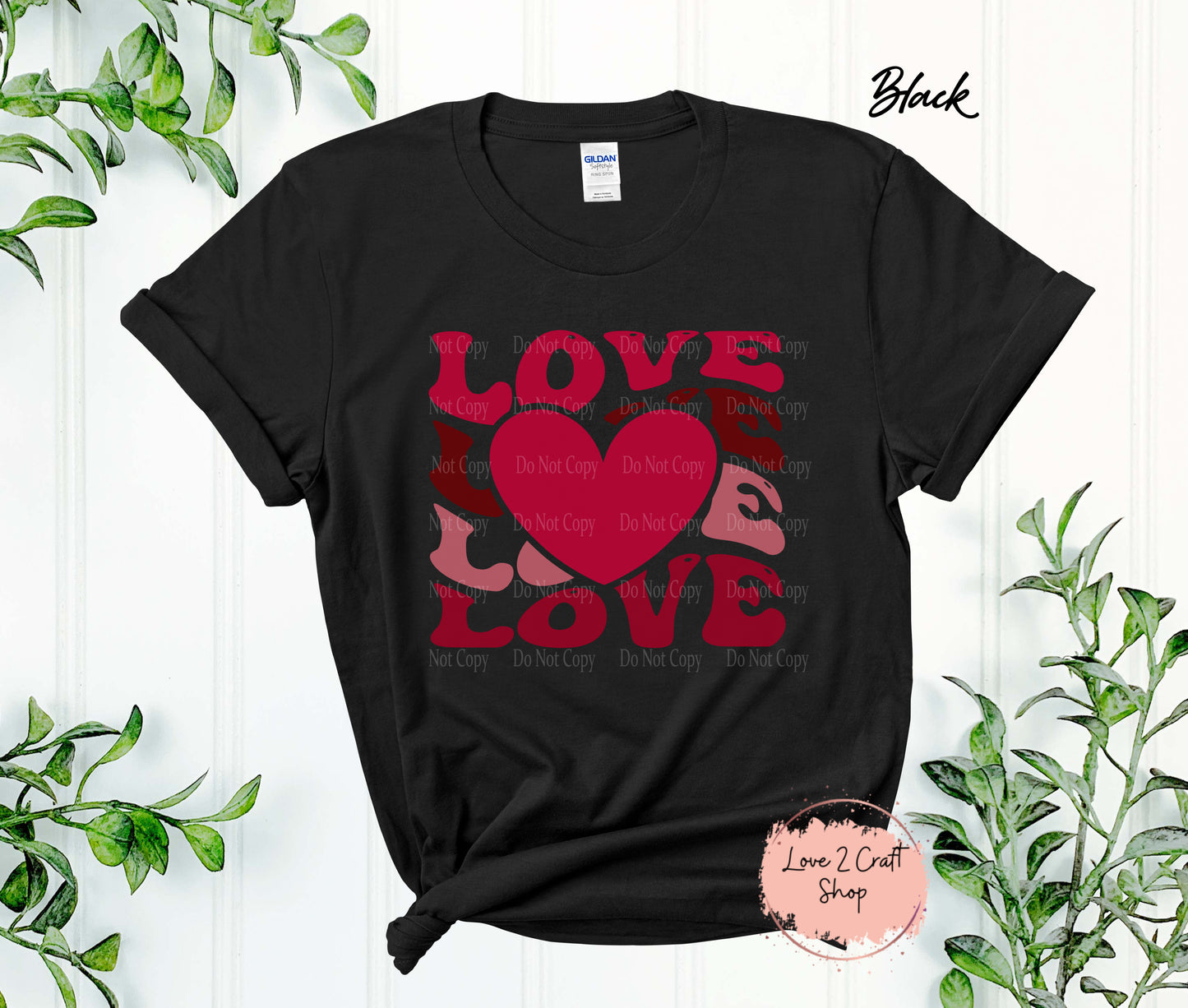 Love Stacked words with Heart T-shirt