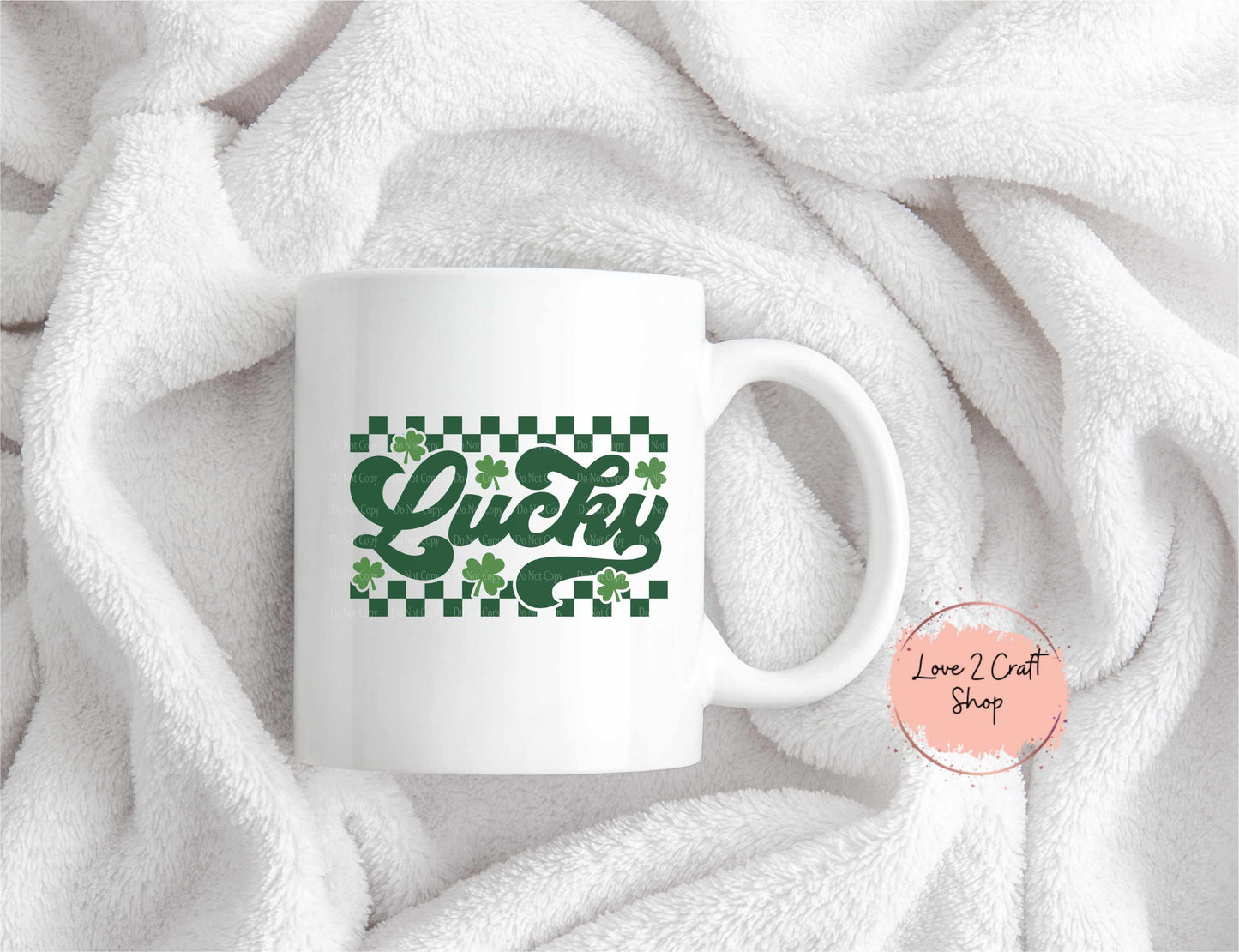 Retro Checkered Lucky St. Patrick's Day Mug