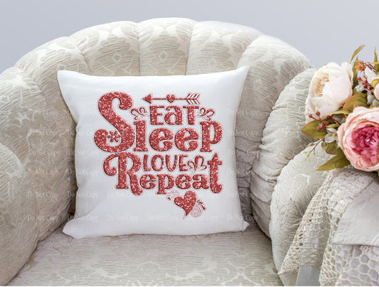 Eat Sleep Love Repeat pillow