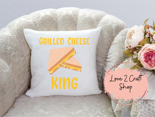 Grilled Cheese King funny novelty pillow