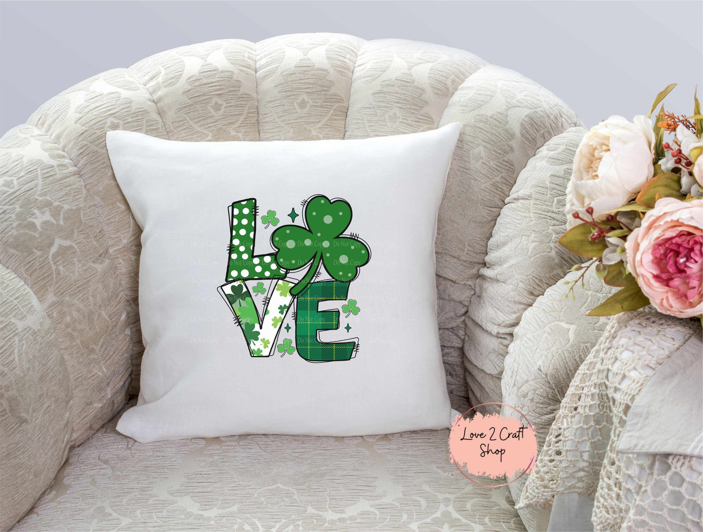 Love Four Leaf Clover St. Patrick's Day pillow