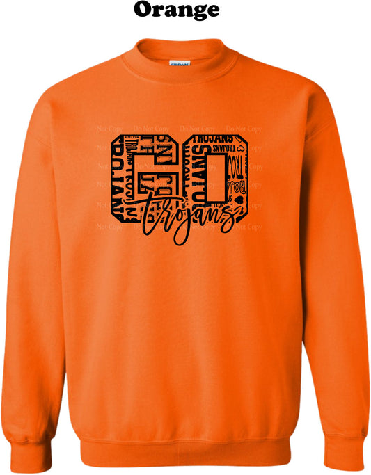 Go Trojans Black Typography Crew Sweatshirt