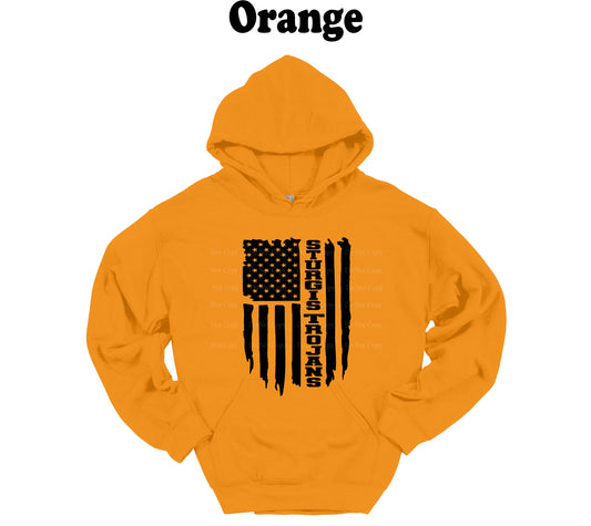 Sturgis Trojans Black American Flag Hooded Sweatshirt