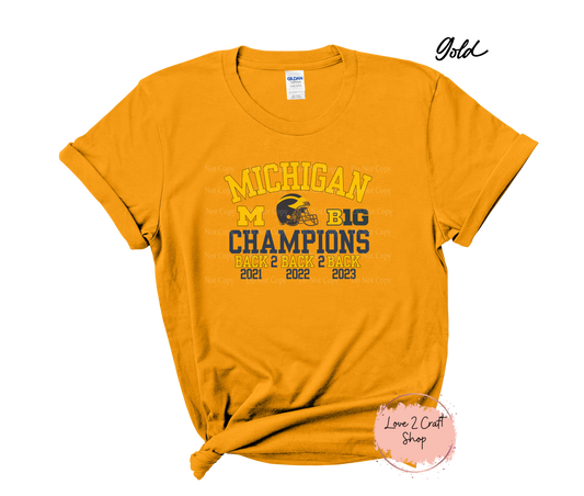 Michigan Wolverines Football 2023 Back to Back champions T-Shirt