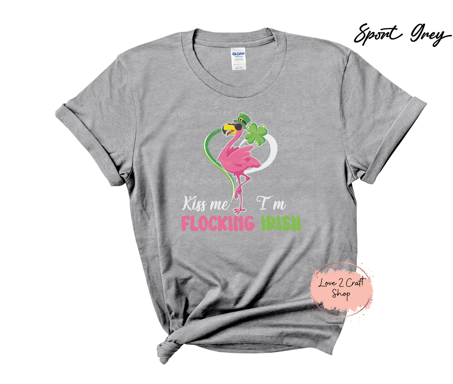 St Patrick's day Kiss me Flamingo T-Shirt