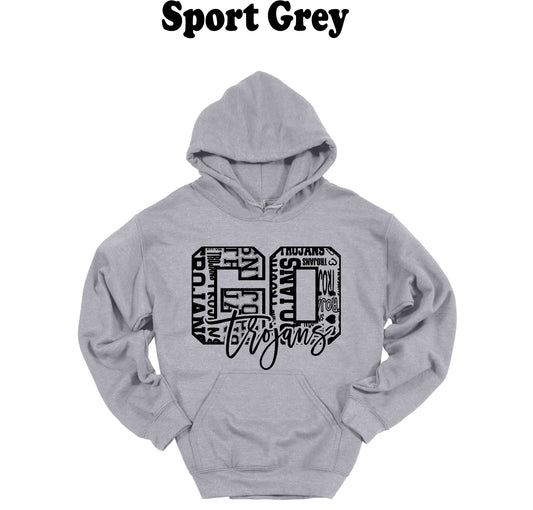 Go Trojans Black Typography Hoodie