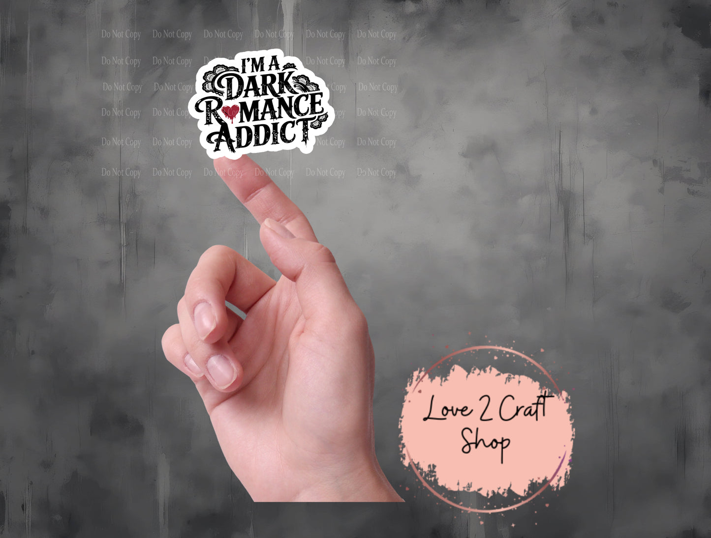 Dark Romance Addict with Red Heart Stickers