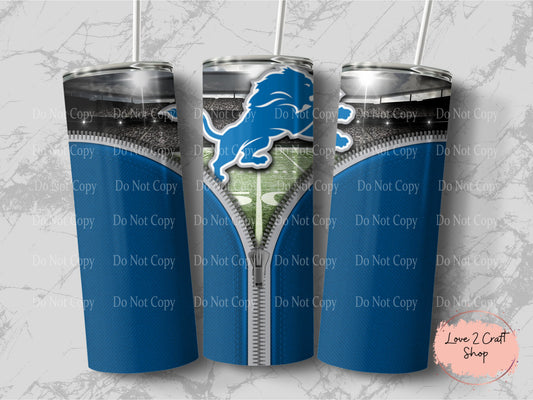 Detroit Lions Zipper Tumbler