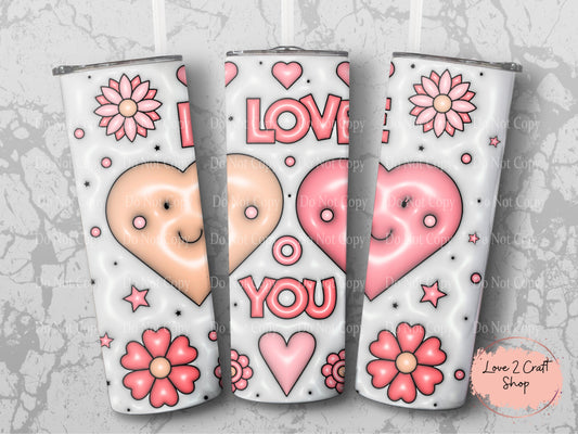 I love you Valentine Tumbler with Hearts