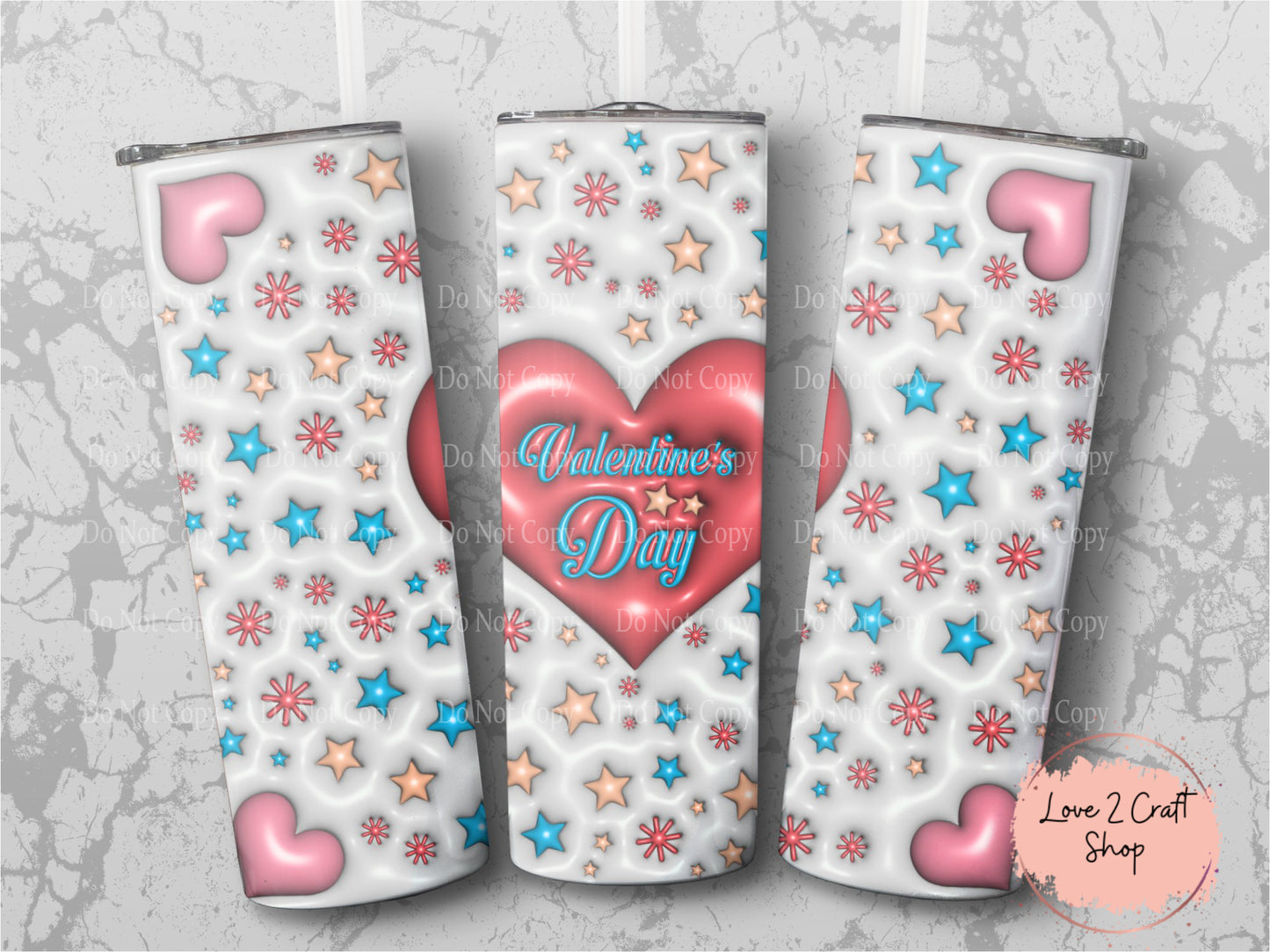 Happy Valentine day 3D inflated Tumbler