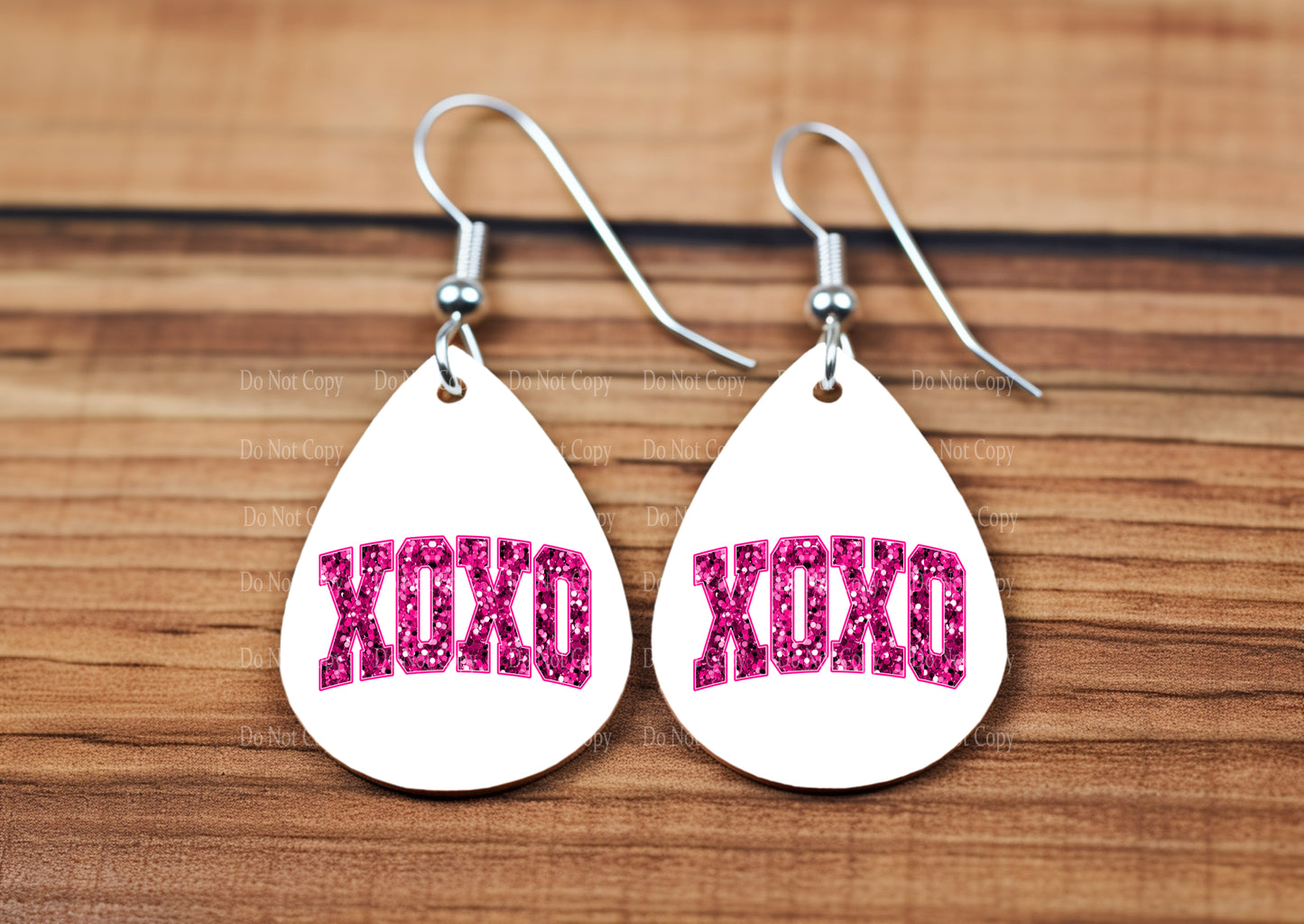 Hot Pink XOXO Faux Sequins teardrop earrings