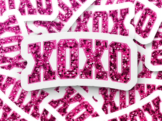 Hot Pink XOXO Faux Sequins Stickers