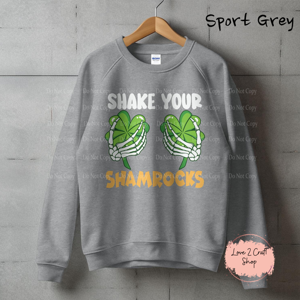 Shake your Shamrocks groping skeleton hands Crewneck