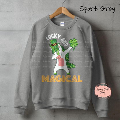 Lucky and Magical Dabbing Unicorn Crewneck